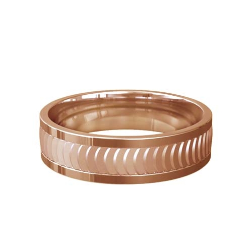 Patterned Designer Rose Gold Wedding Ring - Lusso